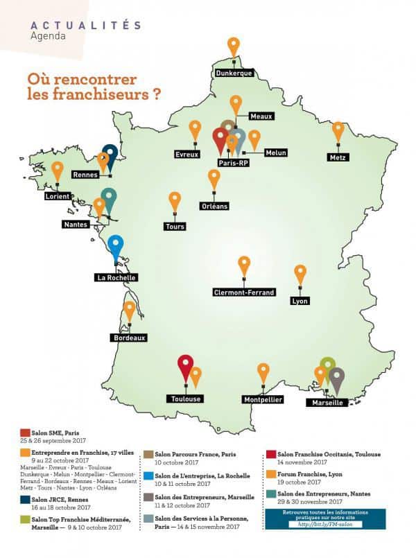 Carte des salons pour les créateurs d