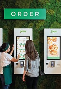 Borne de commande, nouveau concept de restaurant Jour