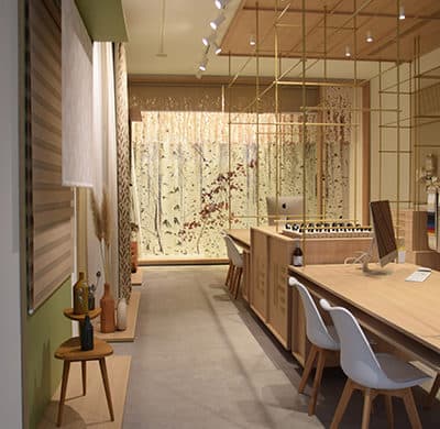 Intérieur de boutique de décoration en franchise à l