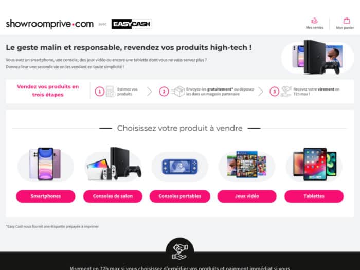 Showroomprivé s’associe à Easy Cash