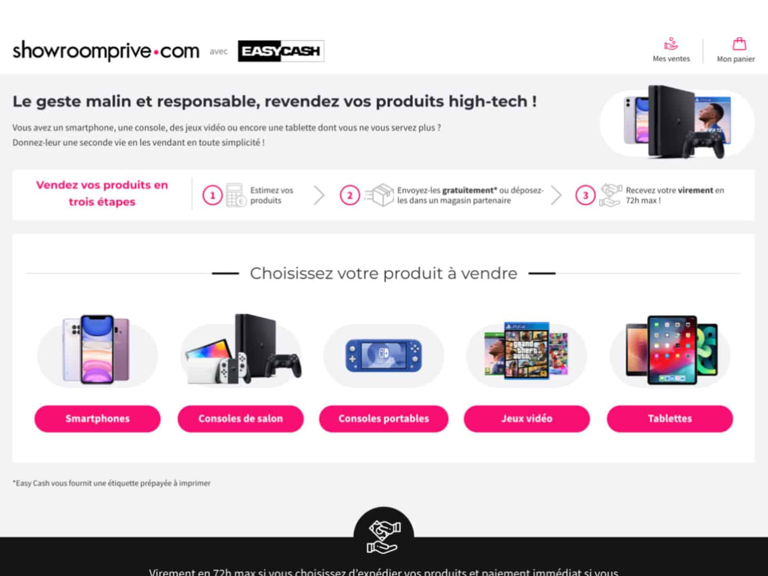 Seconde main : Easy Cash et Showroomprivé annoncent un partenariat