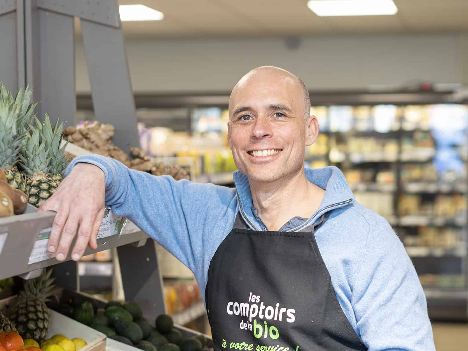 Témoignage : Damien Geoffroy, franchisé Les Comptoirs de la Bio en Charente-Maritime