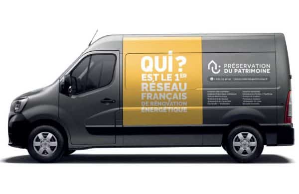 Camion aux couleurs du réseau Préservation du Patrimoine Energie