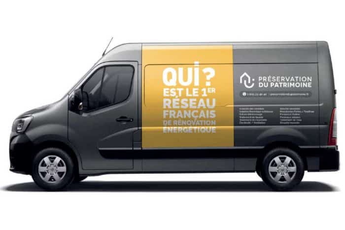 Camion aux couleurs du réseau Préservation du Patrimoine Energie