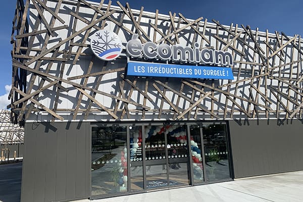 Extérieur du magasin de surgelés Ecomiam à Herbignac