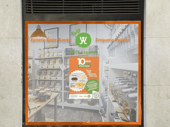 Vitrine de magasin à l