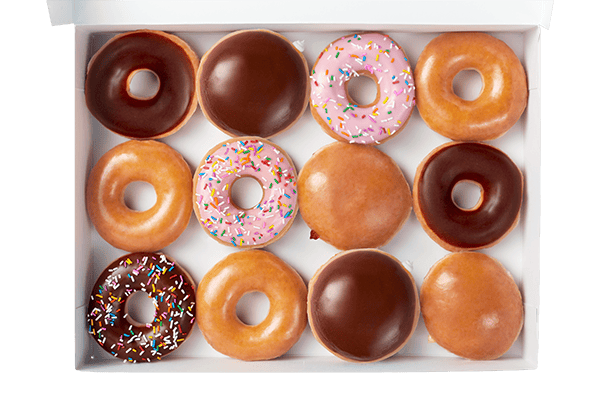 Assortiment de donuts de la marque Krispy Kreme