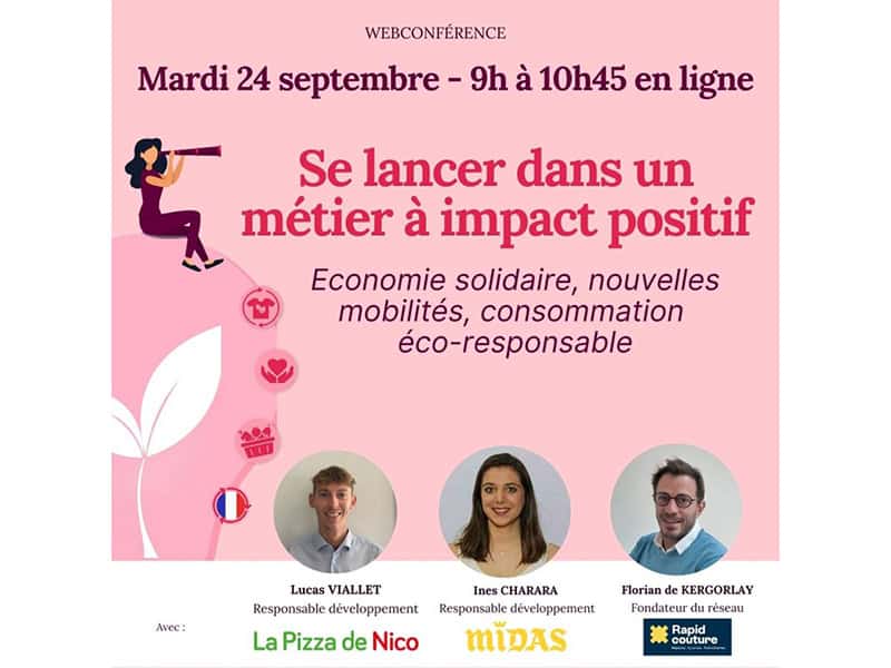 Une conférence en ligne pour se lancer dans un métier « à impact positif »