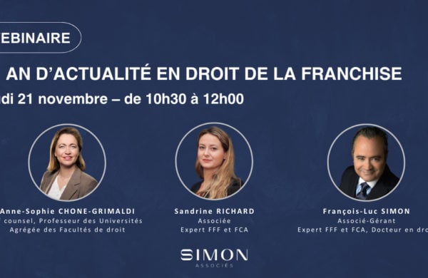 21 novembre 2024 : un webinaire sur le doit de la franchise