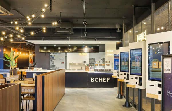 Salle de restaurant - enseigne de restauration rapide BCHEF