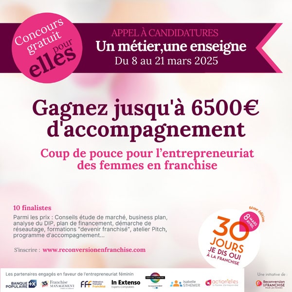 Un concours pour aider les femmes porteuses de projet en franchise