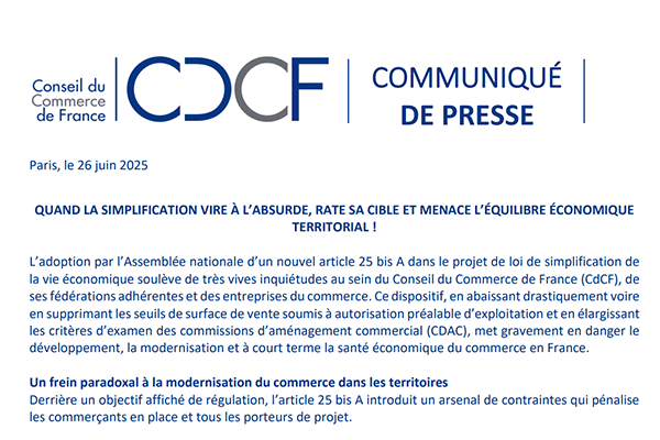 Très vives inquiétudes au sein du Conseil du Commerce de France