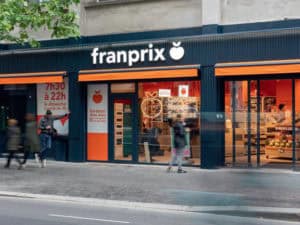 Vitrine de magasin franprix au concept oxygene