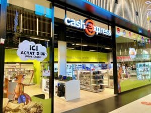 Magasin d'achat-vente en franchise à l'enseigne Cash Express au centre commercial B'est Farerbersviller