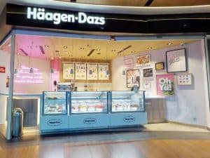 Boutique de glaces en franchise à l'enseigne Häagen-Dazs