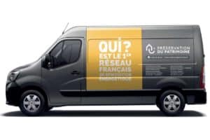 Camion aux couleurs du réseau Préservation du Patrimoine Energie