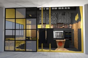 Restaurant de kebab sous enseigne Gyros