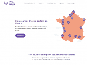 Capture d'écran du site internet de la franchise Mon Courtier Energie