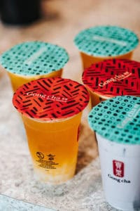 Produits de l'enseigne de bubble tea Gong Cha