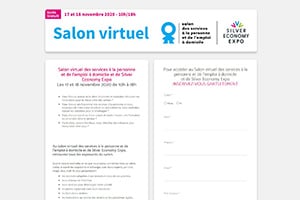 Page d'inscription du Salon des Services à la Personne virtuel